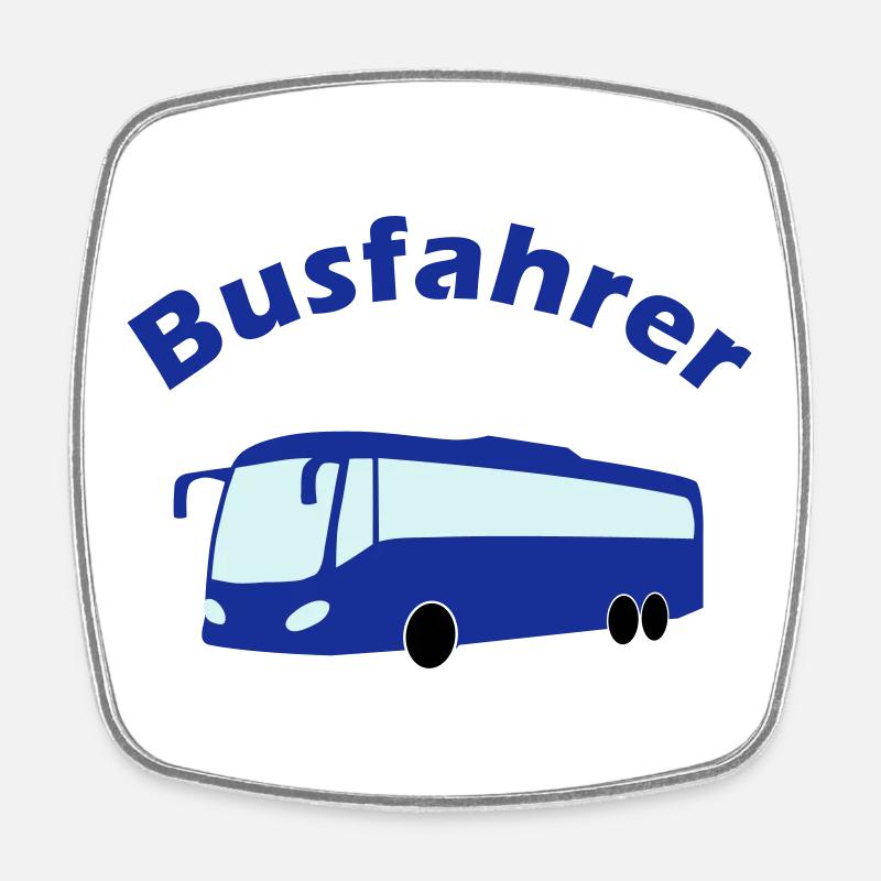 Busfahrer Design - Viereckiger Kühlschrankmagnet - Weiß