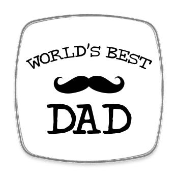 World's Best Dad - Square fridge magnet - white - Front