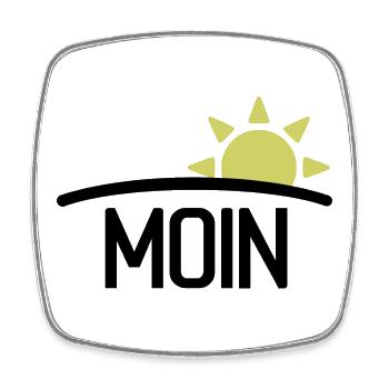Moin Guten Morgen Sonne - Viereckiger Kühlschrankmagnet - Weiß - Vorne