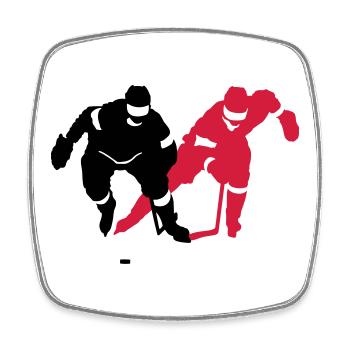 Hockey - Magnet carré - blanc - Devant