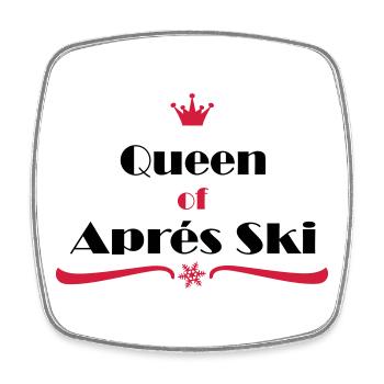 queen of apres ski - Square fridge magnet - white - Front
