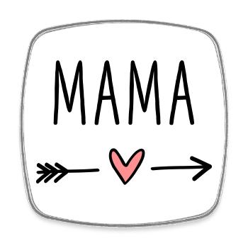 Mom Heart Arrow Love Mother's Day Gift - Square fridge magnet - white - Front
