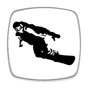 Snowboarder - Viereckiger Kühlschrankmagnet - Weiß - Vorne