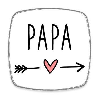 Papa Herz Pfeil Liebe Vatertag Geschenk - Viereckiger Kühlschrankmagnet - Weiß - Vorne