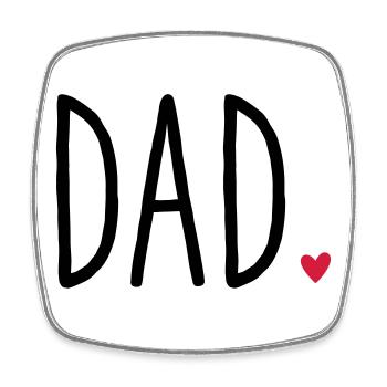 Dad Herz - Gift Father's Day Family Child Love - Square fridge magnet - white - Front