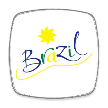 brasilien - Viereckiger Kühlschrankmagnet - Weiß - Vorne