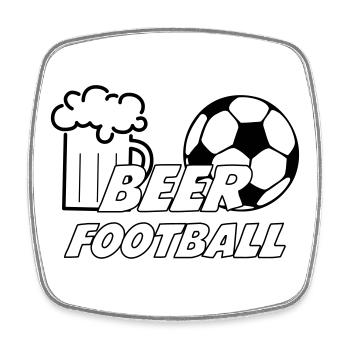 Beer Football - Magnet carré - blanc - Devant