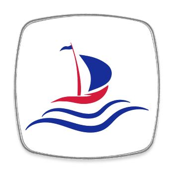Sailboat - Square fridge magnet - white - Front