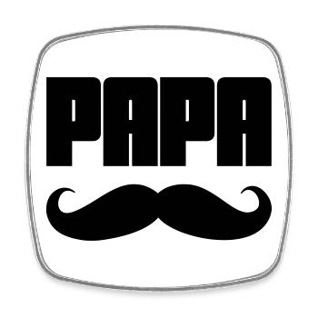 Papa - Square fridge magnet - white - Front