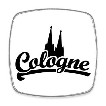 Cologne Classic Dom - Köln mit Kölner Dom - Viereckiger Kühlschrankmagnet - Weiß - Vorne