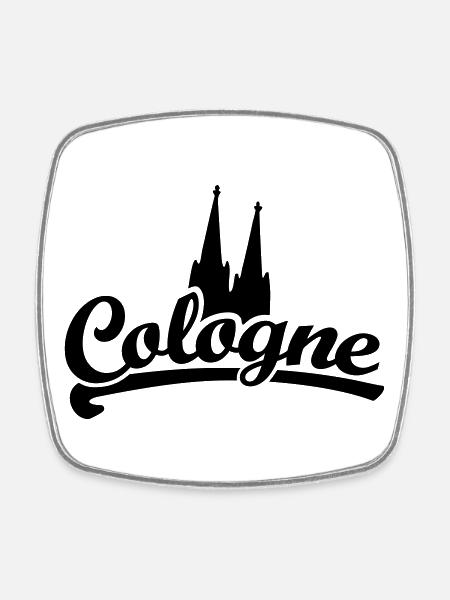 Cologne Classic Dom - Köln mit Kölner Dom - Viereckiger Kühlschrankmagnet - Weiß