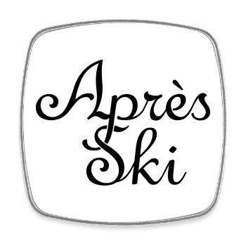 Wintersport Après-Ski - Viereckiger Kühlschrankmagnet - Weiß - Vorne