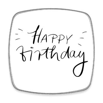 Joyeux anniversaire - Magnet carré - blanc - Devant