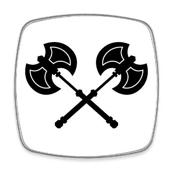 axe - Square fridge magnet - white - Front