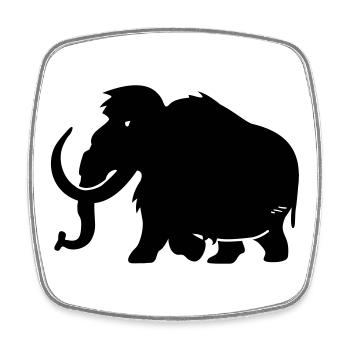 Mammut - Viereckiger Kühlschrankmagnet - Weiß - Vorne
