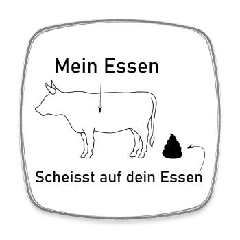 Mein Essen scheisst auf dein Essen - Viereckiger Kühlschrankmagnet - Weiß - Vorne