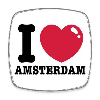 amsterdam - Magnet carré - blanc - Devant