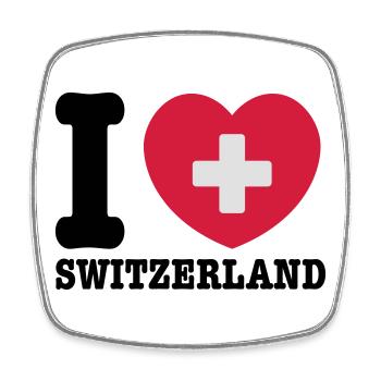 Schweiz - Viereckiger Kühlschrankmagnet - Weiß - Vorne