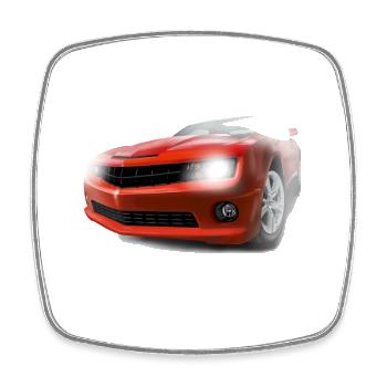sport car - Magnet carré - blanc - Devant