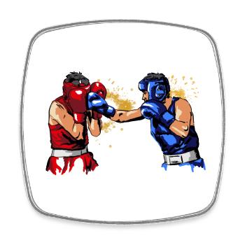 boxing - Square fridge magnet - white - Front