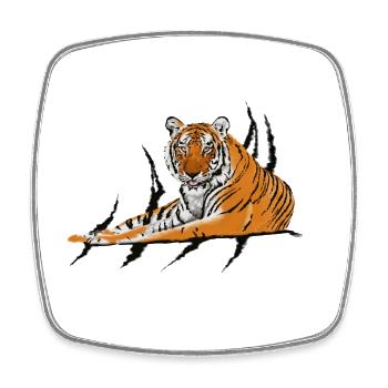 Tigre - Magnet carré - blanc - Devant