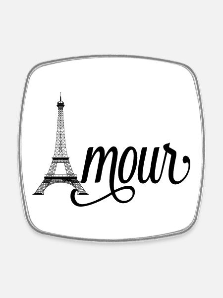 Amour Paris - Tour Eiffel - Magnet carré - blanc