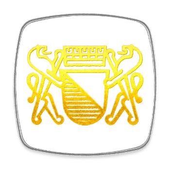 Zurich coat of arms - Zurich flag for Zürcher - Square fridge magnet - white - Front