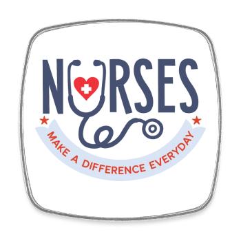 Nurses Make a Difference Everyday T-Shirt - Square fridge magnet - white - Front