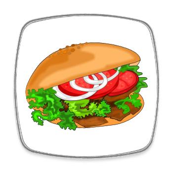 doener döner speise fast food - Viereckiger Kühlschrankmagnet - Weiß - Vorne