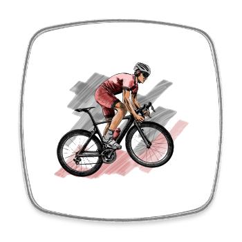 racing bicycle - Square fridge magnet - white - Front