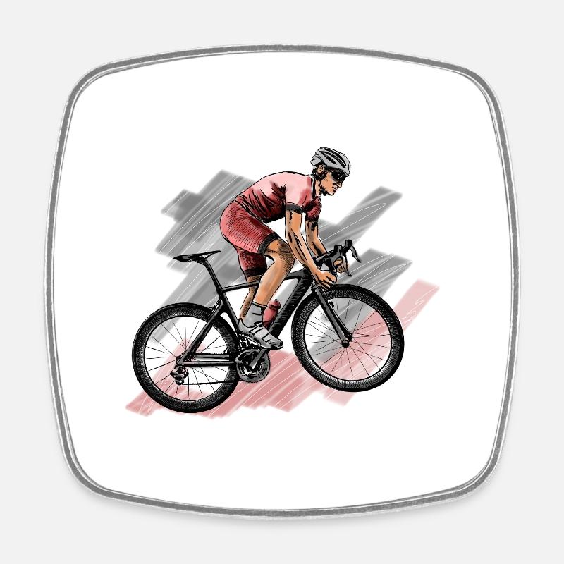 Rennrad - Viereckiger Kühlschrankmagnet - Weiß