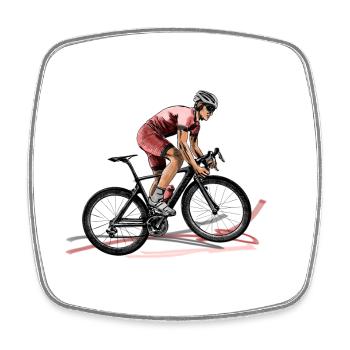 racing bicycle - Square fridge magnet - white - Front