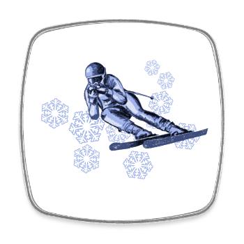 ski - Viereckiger Kühlschrankmagnet - Weiß - Vorne