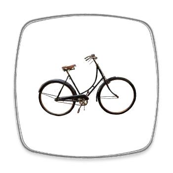Female bike - Magnet carré - blanc - Devant