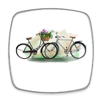 Bicycles love - Magnet carré - blanc - Devant