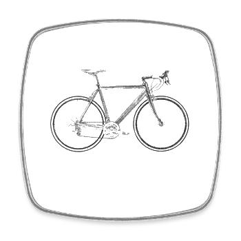 vélo de course - Magnet carré - blanc - Devant