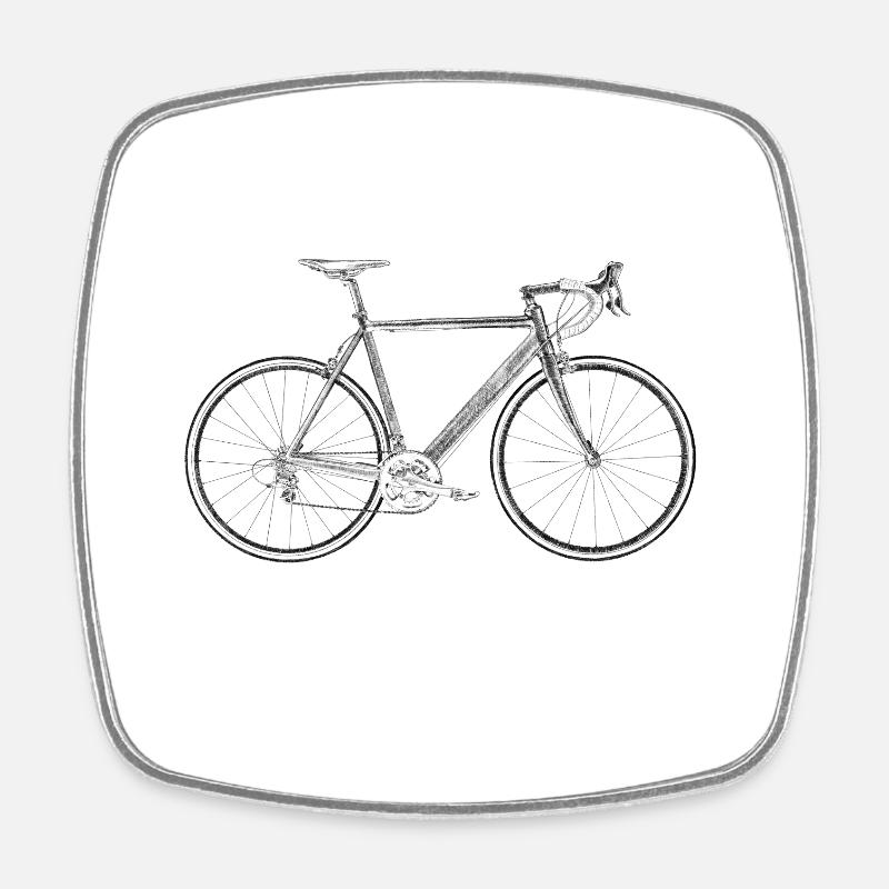 racing bike - Square fridge magnet - white