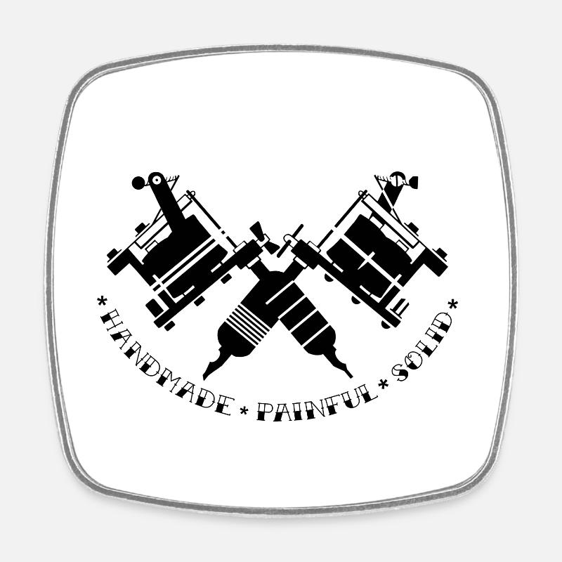 Tattoo Gunz II - Square fridge magnet - white