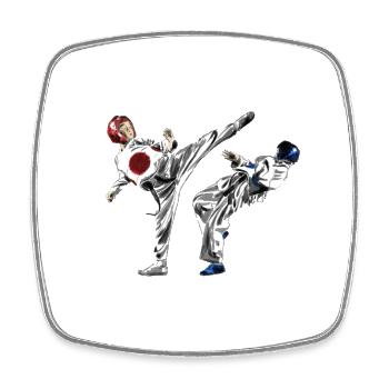 taekwondo - Square fridge magnet - white - Front