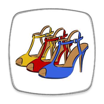 Schuh Mode Damenschuhe - Viereckiger Kühlschrankmagnet - Weiß - Vorne
