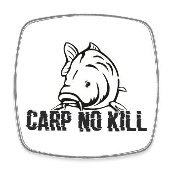Carpe : Carp no kill 2019 - Magnet carré - blanc - Devant