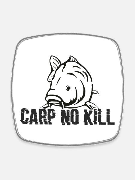 Carpe : Carp no kill 2019 - Magnet carré - blanc