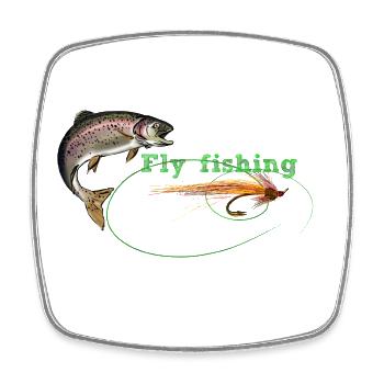 Fly fishing - Viereckiger Kühlschrankmagnet - Weiß - Vorne