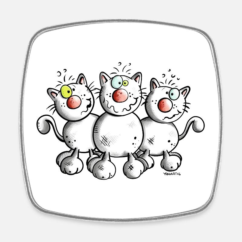 Funny Cats - Square fridge magnet - white