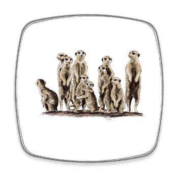 Meerkats - Square fridge magnet - white - Front