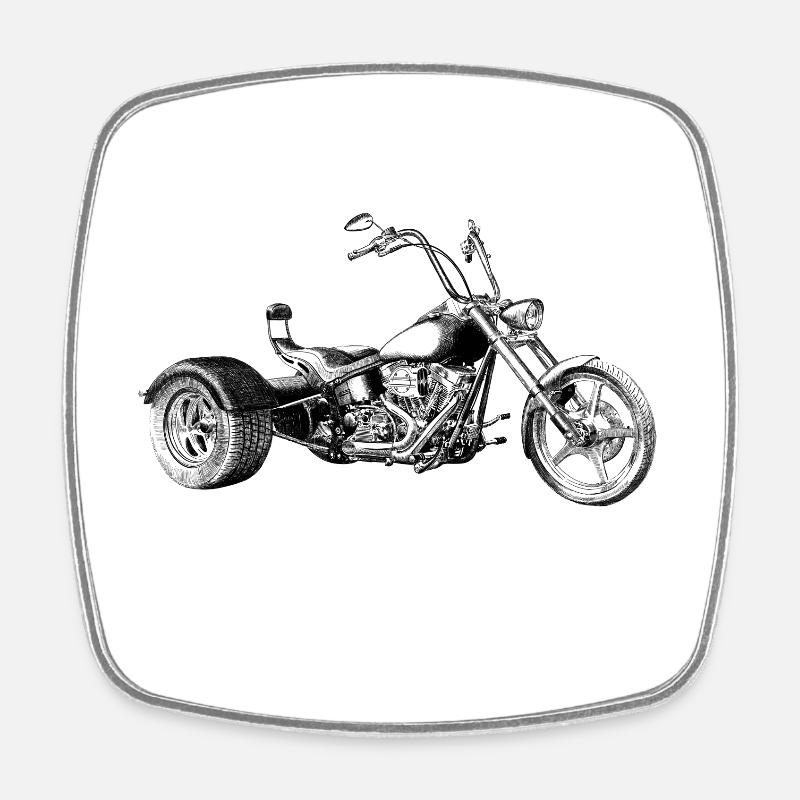 Trike - Viereckiger Kühlschrankmagnet - Weiß