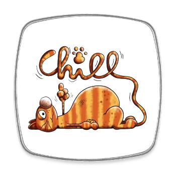 Chill Chat - Magnet carré - blanc - Devant