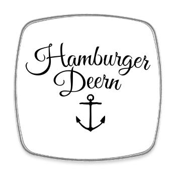 Hamburger Deern Anker Classique - Magnet carré - blanc - Devant