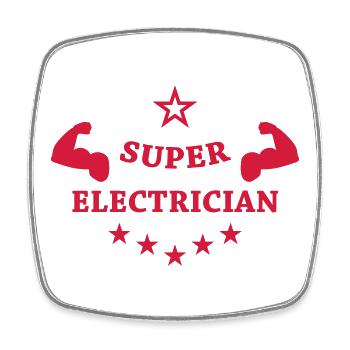 Electrician Electricity Elektriker Electricien Job - Square fridge magnet - white - Front