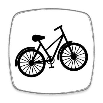 bicycle - Square fridge magnet - white - Front